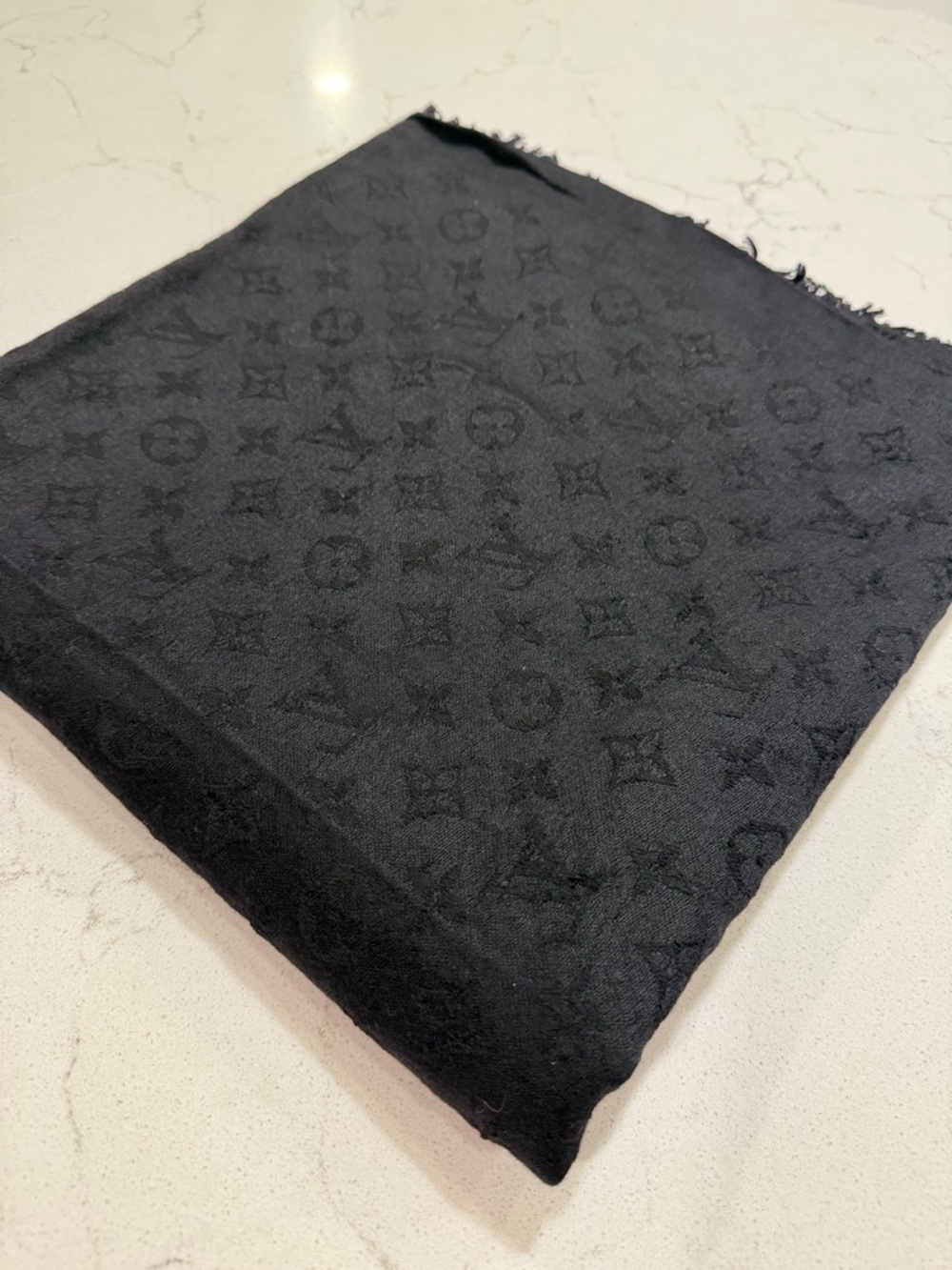 Louis Vuitton Black Monogram Scarf